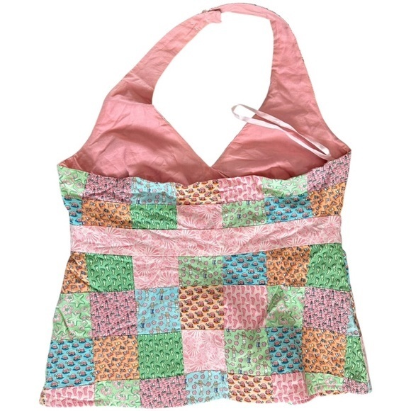 Vineyard Vines Patchwork Halter Corset Top - Size 8 - Picture 2 of 4